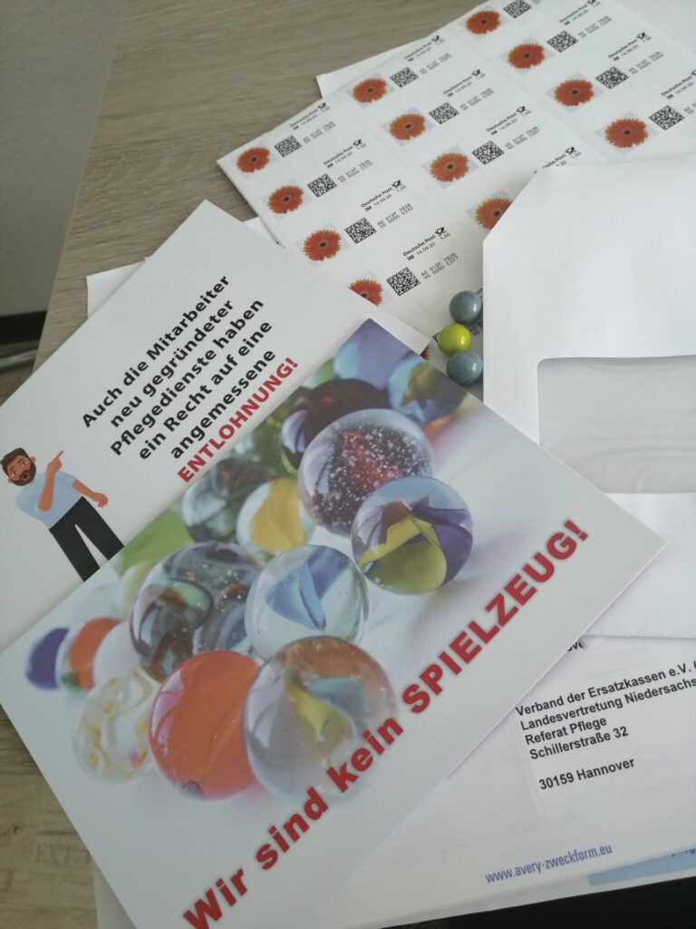 bpa Postkartenaktion für eine bessere vergütung in Niedersachsen